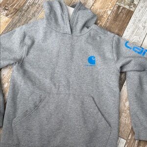 Carhartt Gray Hoodie with Blue Accents(large 14/16)